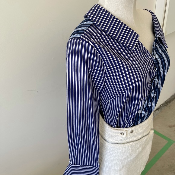 Lea and Viola off-the-shoulder stripped Blouse - Picture 4 of 6